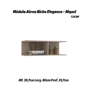 Módulo Nicho Aéreo Elegance - 7243M - Niquel - Móveis Castro