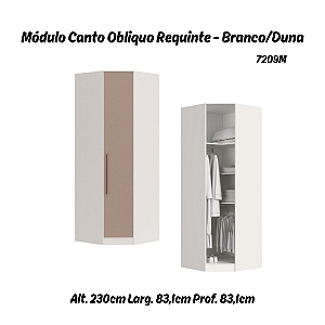 Modulo Canto Obliquo Requinte - 7209M - Branco/Duna - Móveis Castro