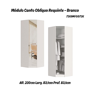 Modulo Canto Obliquo Requinte com Espelho - 7209M - Branco - Móveis Castro