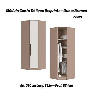 Modulo Canto Obliquo Requinte - 7209M - Duna/Branco - Móveis Castro