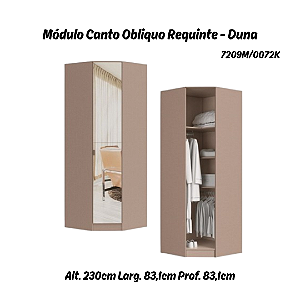 Modulo Canto Obliquo Requinte com Espelho - 7209M - Duna - Móveis Castro