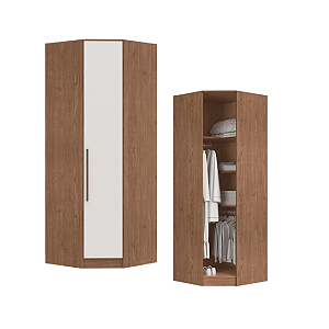 Modulo Canto Obliquo Requinte - 7209M - Macadamia/Branco - Móveis Castro
