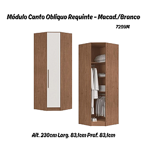 Modulo Canto Obliquo Requinte - 7209M - Macadamia/Branco - Móveis Castro