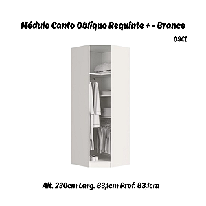 Módulo Canto Obliquo - Linha Closet - 09CL - Branco - Móveis Castro