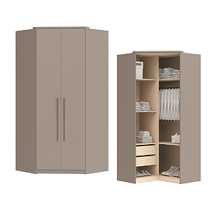 Módulo Canto Closet - Linha Elegance - 4206A - Niquel - Móveis Castro