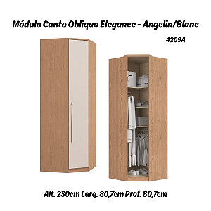 Módulo Canto Obliquo - Linha Elegance - 4209A - Angelin/Blanc - Móveis Castro