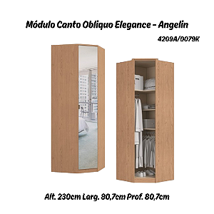 Módulo Canto Obliquo com Espelho - Linha Elegance - 4209A - Angelin - Móveis Castro