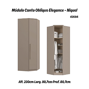 Módulo Canto Obliquo - Linha Elegance - 4209A - Niquel - Móveis Castro