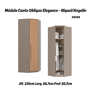 Módulo Canto Obliquo - Linha Elegance - 4209A - Niquel/Angelin - Móveis Castro