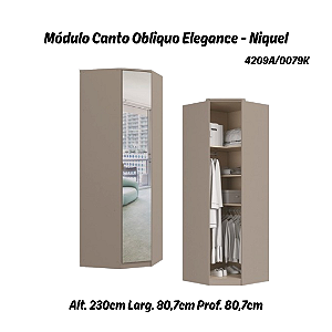 Módulo Canto Obliquo com Espelho - Linha Elegance - 4209A - Niquel - Móveis Castro