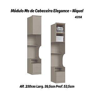 Módulo de Cabeceira Reta Elegance - 4211A - Niquel - Móveis Castro