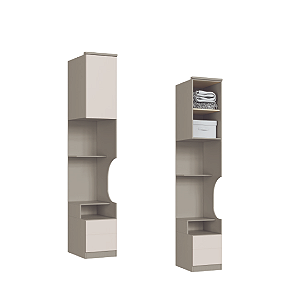 Módulo de Cabeceira Reta Elegance - 4211A - Niquel/Blanc - Móveis Castro
