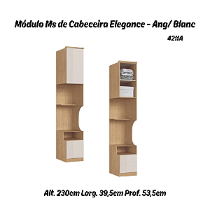Módulo de Cabeceira Reta Canelado Elegance - 4211A - Angelin/Blanc - Móveis Castro