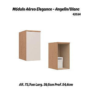 Módulo Aéreo 01 Porta Elegance - 4253A - Angelin/Blanc - Móveis Castro