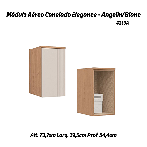 Módulo Aéreo 01 Porta Canelado Elegance - 4253A - Angelin/Blanc - Móveis Castro