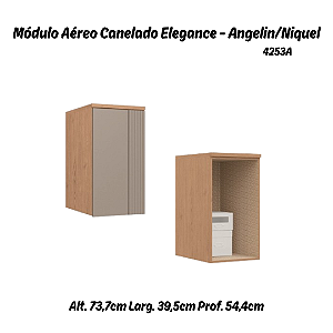 Módulo Aéreo 01 Porta Canelado Elegance - 4253A - Angelin/Niquel - Móveis Castro