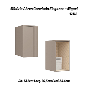 Módulo Aéreo 01 Porta Canelado Elegance - 4253A - Niquel - Móveis Castro
