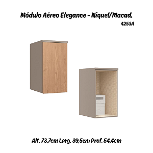 Módulo Aéreo 01 Porta Elegance - 4253A - Niquel/Angelin - Móveis Castro