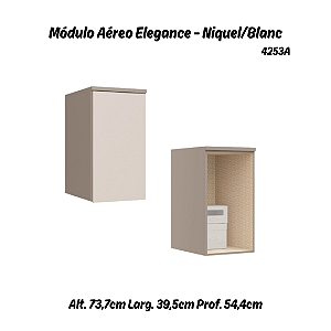 Módulo Aéreo 01 Porta Elegance - 4253A - Niquel/Blanc - Móveis Castro
