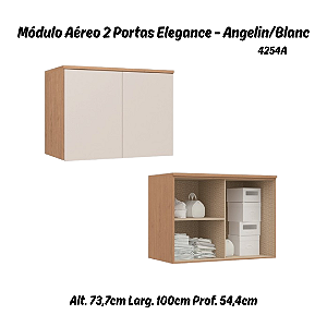 Módulo Aéreo 02 Portas Elegance - 4254A - Angelin/Blanc - Móveis Castro