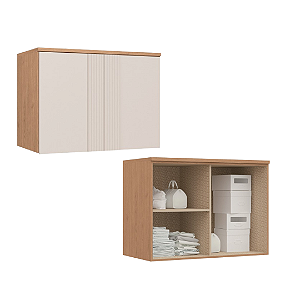 Módulo Aéreo 02 Portas Canelado Elegance - 4254A - Angelin/Blanc - Móveis Castro
