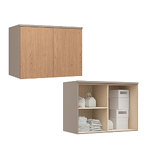 Módulo Aéreo 02 Portas Elegance - 4254A - Niquel/Angelin - Móveis Castro