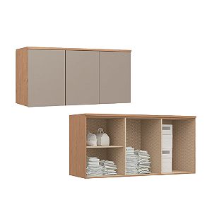 Módulo Aéreo 03 Portas Elegance - 4255A - Angelin/Niquel - Móveis Castro