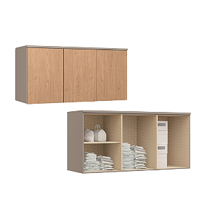 Módulo Aéreo 03 Portas Elegance - 4255A - Niquel/Angelin - Móveis Castro