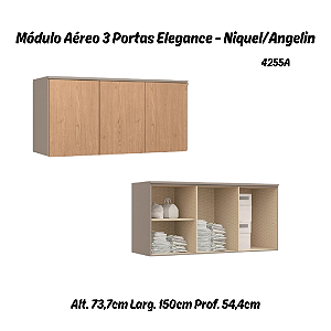 Módulo Aéreo 03 Portas Elegance - 4255A - Niquel/Angelin - Móveis Castro