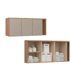 Módulo Aéreo 03 Portas Elegance - 4256A - Angelin/Niquel - Móveis Castro