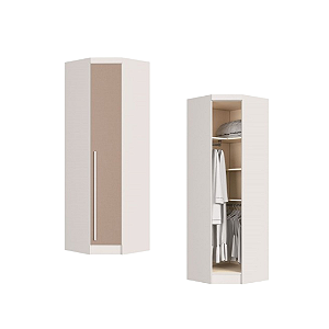 Módulo Canto Obliquo - Linha Infinity - 3909A - Branco/Duna - Móveis Castro