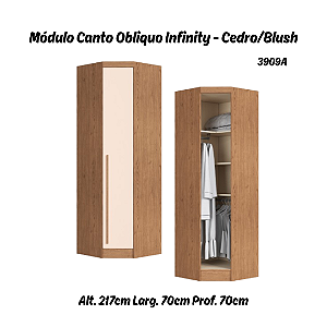 Módulo Canto Obliquo - Linha Infinity - 3909A - Cedro/Blush - Móveis Castro