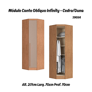 Módulo Canto Obliquo - Linha Infinity - 3909A - Cedro/Duna - Móveis Castro