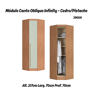 Módulo Canto Obliquo - Linha Infinity - 3909A - Cedro/Pistache - Móveis Castro