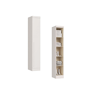 Módulo 01 Porta c/ Prateleiras Infinity - 3910A - Branco - Móveis Castro