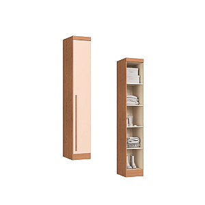 Módulo 01 Porta c/ Prateleiras Infinity - 3910A - Cedro/Blush - Móveis Castro