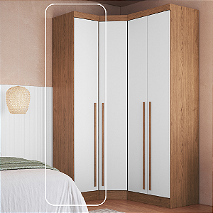 Módulo 01 Porta c/ Prateleiras Infinity - 3910A - Cedro/Branco - Móveis Castro