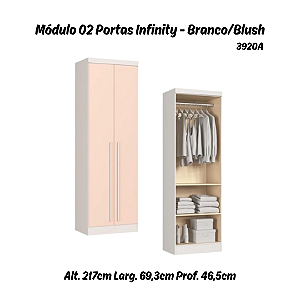 Módulo 02 Portas Infinity - 3920A - Branco/Blush - Móveis Castro