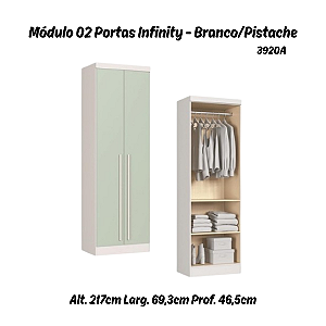 Módulo 02 Portas Infinity - 3920A - Branco/Pistache - Móveis Castro