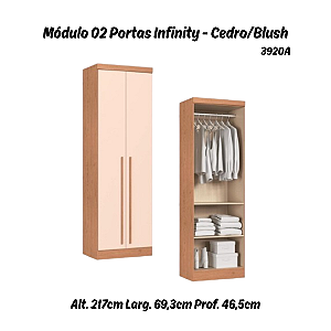 Módulo 02 Portas Infinity - 3920A - Cedro/Blush - Móveis Castro