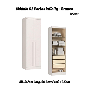 Módulo 02 Portas Infinity - 3920A1 - Branco - Móveis Castro