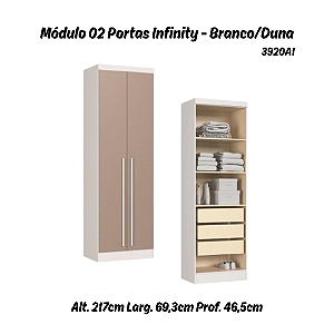 Módulo 02 Portas Infinity - 3920A1 - Branco/Duna - Móveis Castro