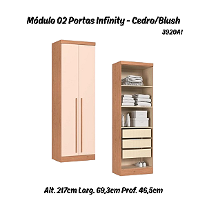 Módulo 02 Portas Infinity - 3920A1 - Cedro/Blush - Móveis Castro