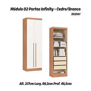 Módulo 02 Portas Infinity - 3920A1 - Cedro/Branco - Móveis Castro