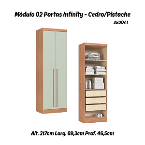 Módulo 02 Portas Infinity - 3920A1 - Cedro/Pistache - Móveis Castro