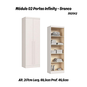 Módulo 02 Portas Infinity - 3920A2 - Branco - Móveis Castro