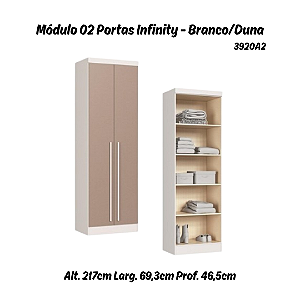 Módulo 02 Portas Infinity - 3920A2 - Branco/Duna - Móveis Castro