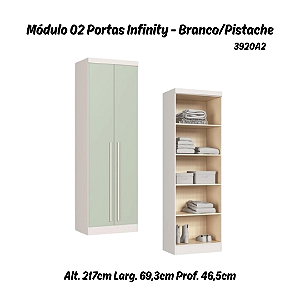 Módulo 02 Portas Infinity - 3920A2 - Branco/Pistache - Móveis Castro
