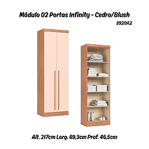 Módulo 02 Portas Infinity - 3920A2 - Cedro/Blush - Móveis Castro