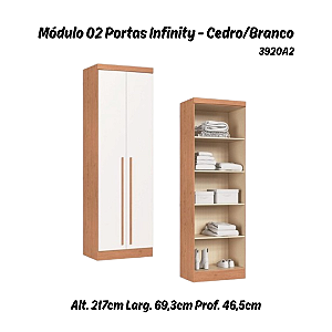 Módulo 02 Portas Infinity - 3920A2 - Cedro/Branco - Móveis Castro